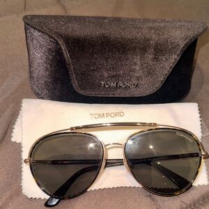 Tom Ford Gold Frame Sunglasses with Black Case